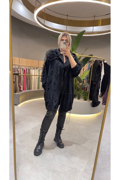 Butik Günay Tüfekçi Tüllü Triko Hırka