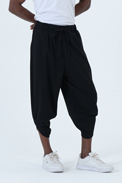 RELAXL Lace-Up Unisex Black Baggy Pants for All Seasons 2Xs-10Xl