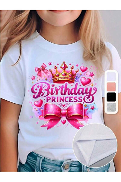 barsdepo Tricou BIRTHDAY PRINCESS cu imprimeu , supradimensionat Tricou unise...