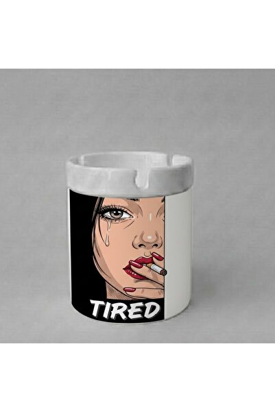 sartre art Cadou cu design  "Retro Tired Woman ", scrumieră pentru cenușă, fă...