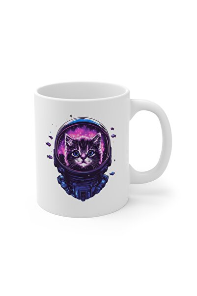 MRN Tasarım 3D Mug Cup Astronaut Cat Themed Special Design Porcelain Mug Cup ...