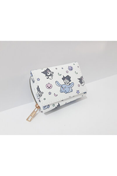 renkli çiçekler Children's Wallet 11X8X4 cm Kuromi Patterned Children's Wallet