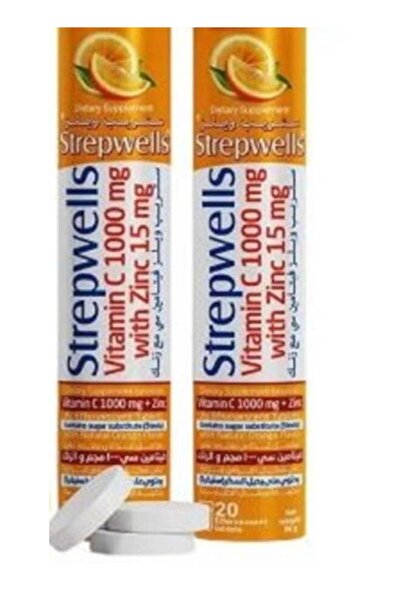 SPIMACO ستريب ويلز فيتامين سي 1000 ملغ مع زنك 15 ملغ، قطعتان