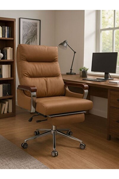 BEC59 كرسي مكتب بجلد فاخر وتصميم كلاسيكي