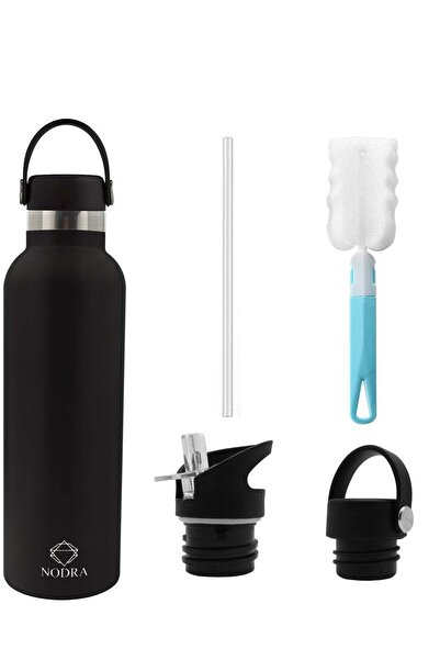 nodra زجاجة من الفولاذ المقاوم للصدأ، معزولة بجدار مزدوج، تحافظ على الحار والبارد، مانعة للتسرب مع غطاءين.