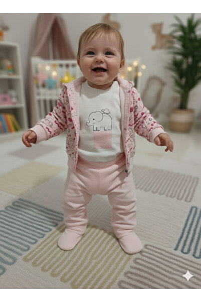 Melish Bebe طقم موسمي للفتيات الرضع مكون من ثلاث قطع مخملية مع سترة وحمالة صد...