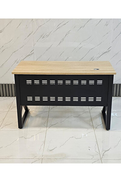 DEC16 Modern wooden desk with metal accents