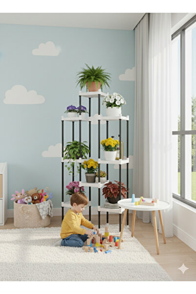 Lider Tunç 8 RAFLI ÇİÇEKLİK / ÇOK AMAÇLI RAF / ÇİÇEK STANDI