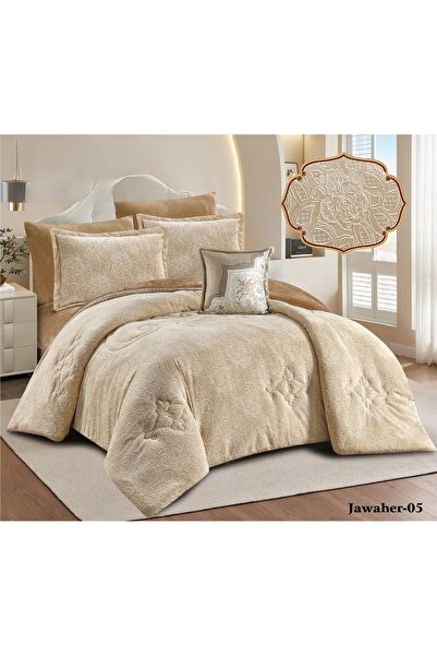 miral مفرش سرير نفر ونفر ونص جواهر شتوي عدد القطع 5 قطع 170*230