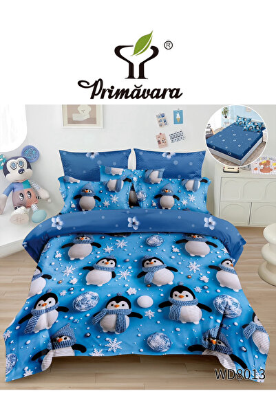 Primavara Double bed linen, FINET, 5D Digital Print, with Elastic, 4 pieces, WD8013