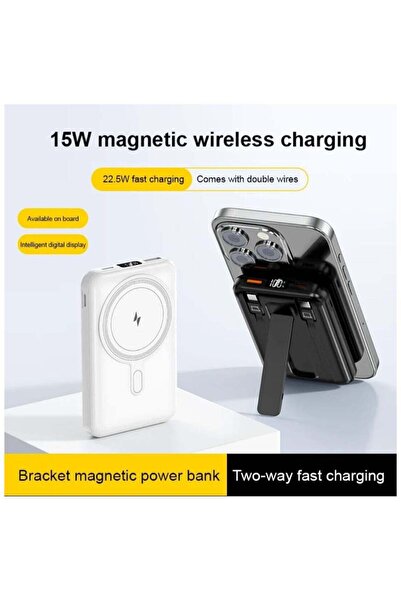 Jastech بنك طاقة بسعة 10000 مللي أمبير - شحن سريع بتقنية PD بقدرة 22.5 واط وشاحن لاسلكي بقدرة 15 واط