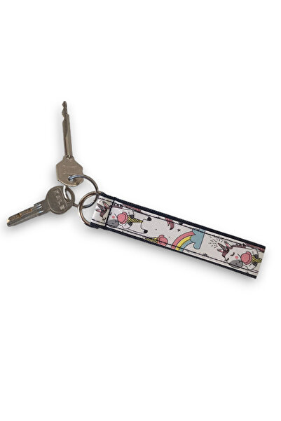 Wallery Bags سلسلة مفاتيح ملونة منقوشة مع سوار