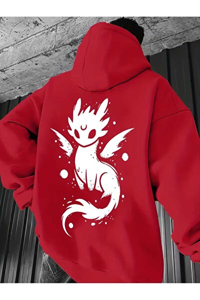 CLASSY.MODA Unisex Dragon Printed Oversized Hooded Hoodie