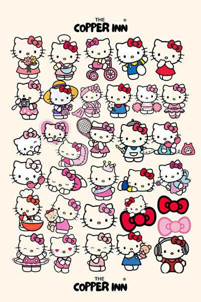 The Copper Inn 33 Adet Hello Kitty Sticker Seti Kawaii Sevimli Laptop Telefon...