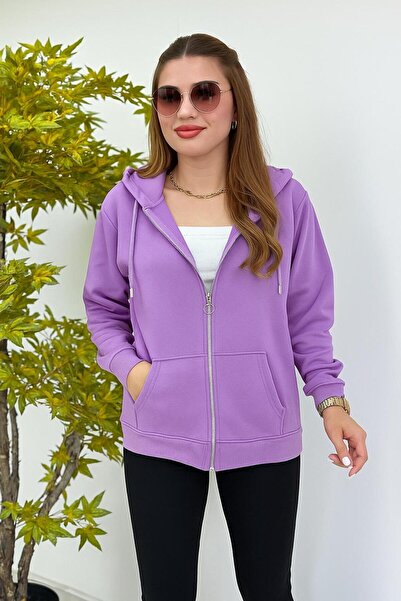Çağlam moda Kapsonlu 3 iplik şardonlu hirka