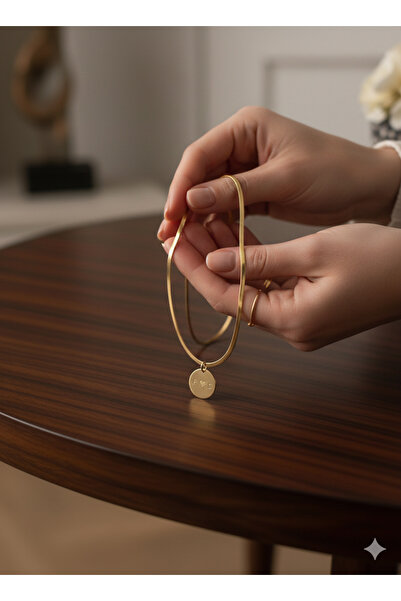 ForgeBox Kişiye Özel Çelik Kolye – Lazer İsim & Harf Yazılı Yuvarlak Plaka Ko...