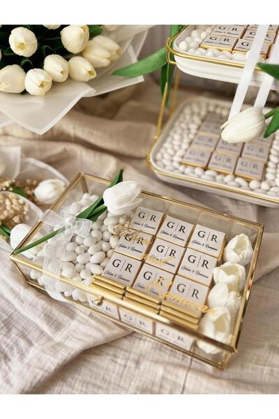 m ticaret Cam Kutuda 60 2 Katlı Stant da 60 Adet Kız İsteme Çikolatası ve 41l...