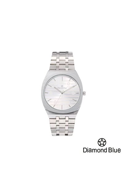 Diamond Blue ساعة دايموند بلو نسائية، سوار فضي وصحن أبيض بنجوم، لمسة أنثوية حالمة.