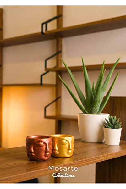 Mosarte تمثال/منحوتة وجه بوذا بتصميم تجريدي بسيط - قطعة ديكور عصرية، مجموعة م...