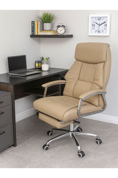 BEC59 Luxury leather office chair with footrest