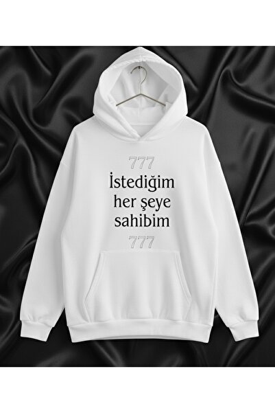 Infire clothing سويت شيرت قصة فضفاضة 777 مطبوع بغطاء رأس مصنوع من القطن بنسبة...