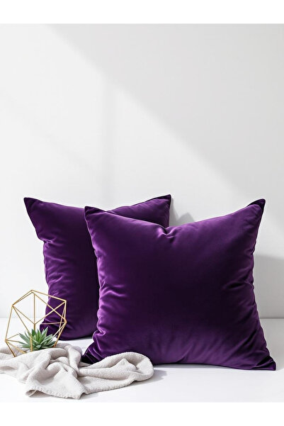 FARCY 2'li Kare Şeklinde Yumuşak Dokulu Kadife Kumaş Kırlent Kılıfı (2 Adet)