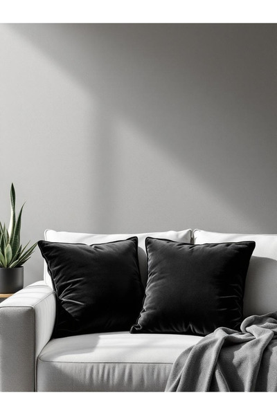 FARCY 2-Piece Square Soft Textured Velvet Fabric Throw Pillow Cover (2 Pieces)