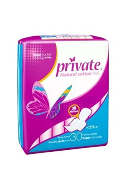 PRİVATE Private Label Women's Sanitary Pads with Wings - Large Size - 30 Pads