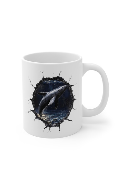 MRN Tasarım 3D Mug Whale Themed Special Design Porcelain Mug - Gift Mug 2
