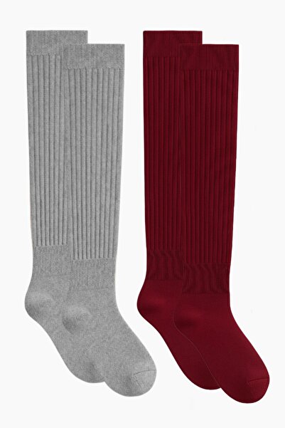 COTENCONCEPT 2 Pairs of Basic Elastic Thick Cotton Blend Over-The-Knee Socks