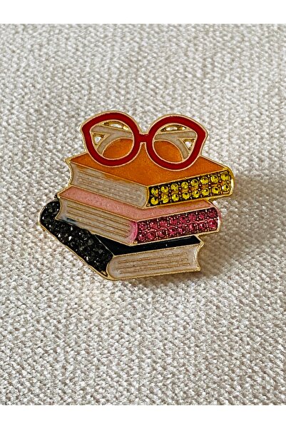 Neel butik Kitap & Gözlük Temalı Broş