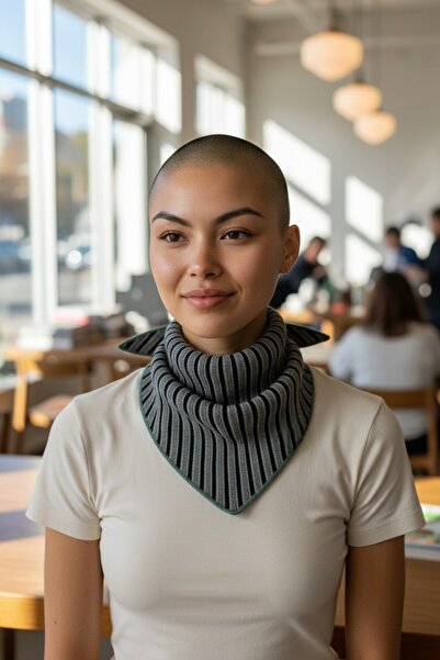 VARM Üç Renk Çizgili Triko Bandana