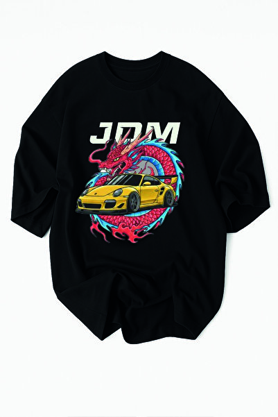 JDM Τροποποιημένο μπλουζάκι Japanese Dragon με τύπωμα – Σχέδιο ιαπωνικού δράκου Streetwear Racing