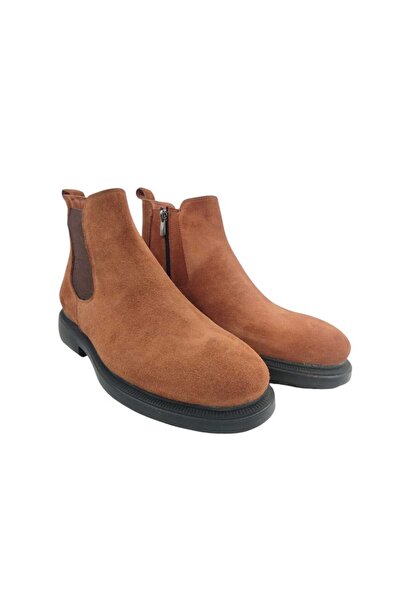 Oneka Shoes Men's Casual Chelsea Boots Cinnamon Suede 420325Co2148