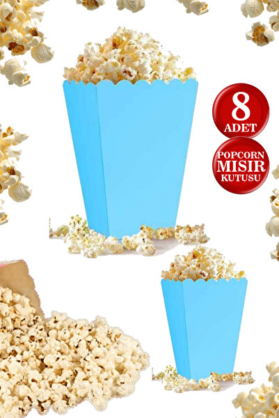 karanca parti süs Blue 8-Piece Corn Popcorn Box Popcorn Bucket