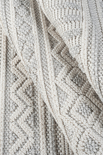 ANUTYA HOME Krem Gri Bohem İskandinav Bukleli Sisal Kesme Koridor Mutfak Salo...