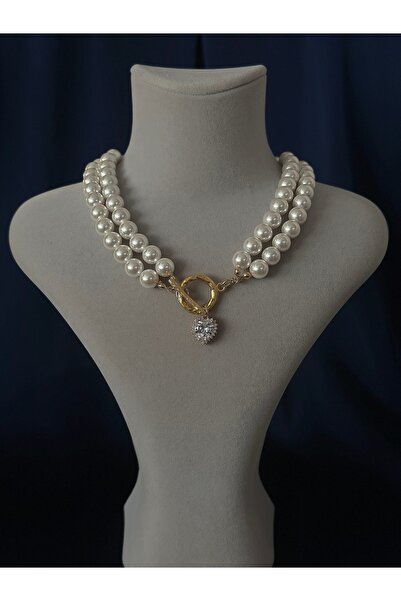 Butik İnci Kolye Gold Kilit