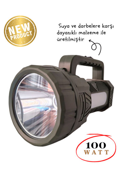 TAREZ GP-680 100W Şarjlı El Feneri Uzun Menzilli Projektör - Dijital Gösterge...