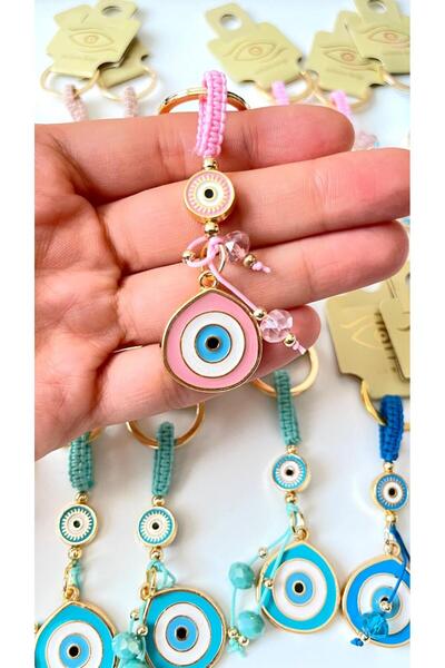 Cassime Pink String Eye Evil Eye Keychain