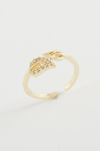 ZERO LAND خاتم من حجر الزركون ذو أوراق DS-DERIN - أصفر