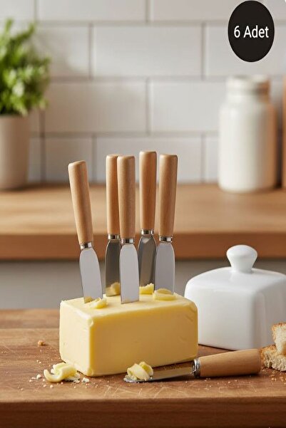 Saint Belisama Concept Ahşap Saplı Terayağ Bıçağı 6 lı Set, Pratik Kahvaltılı...