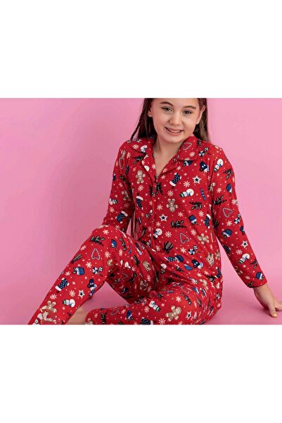 İNKO İÇ GİYİM Girl's Colorful Patterned Cotton Pajama Set
