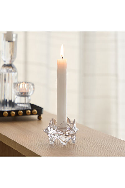 Home Box Tamara Heavy Glass Crystalline Candleholder - 7x5 cm