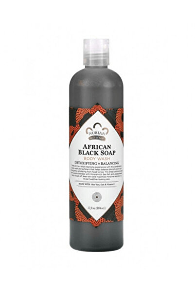 Nubian Heritage غسول الجسم بالصابون الأسود الأفريقي من نوبيان هيريتدج - 384 مل