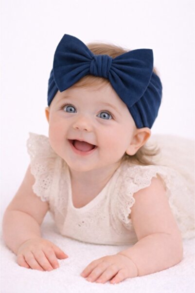 Superbaby Bentita lata, bleumarin, pentru fetite cu fundita