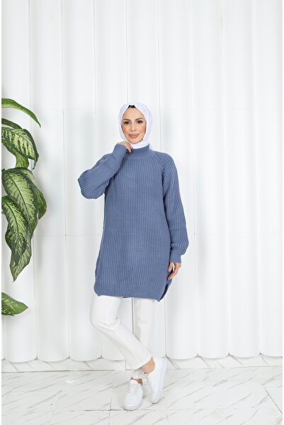 NİSUM MODA Slit Thick Knitwear Tunic
