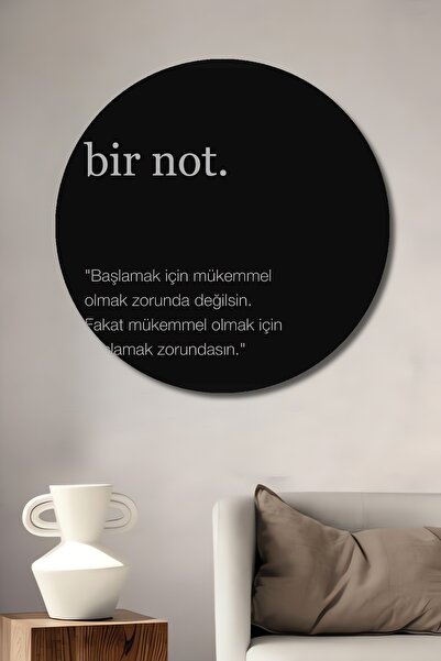 Teona Ahşap Motivasyonel Yazı Görünümlü Ahşap Dekoratif Tablo Yuvarlak Duvar ...
