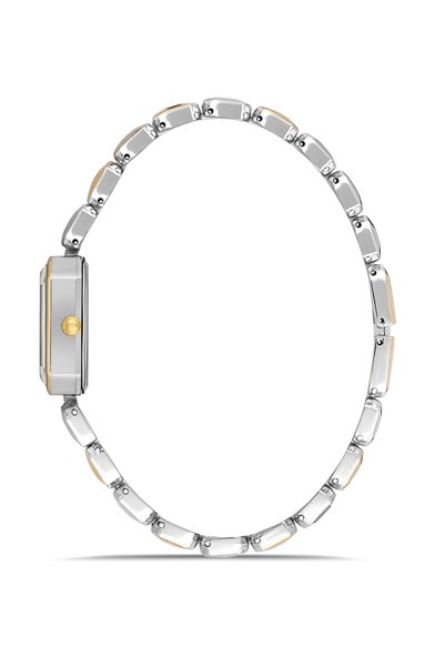 Ticarto Women's Gold-Silver Color Rectangular Dial Steel Wrist Watch Tctsn000401S0374