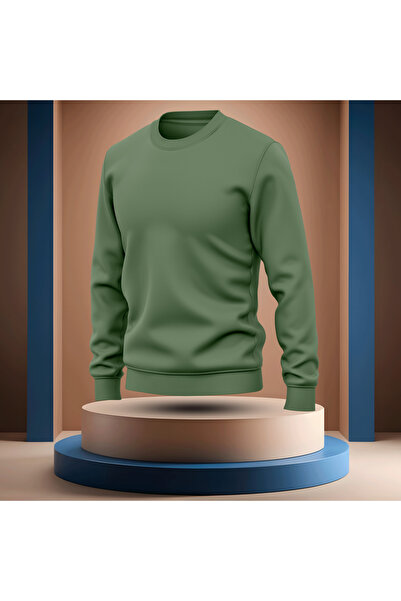 Bulvar Lee Crew Neck Plain Stretch Fabric Men's Sweatshirt