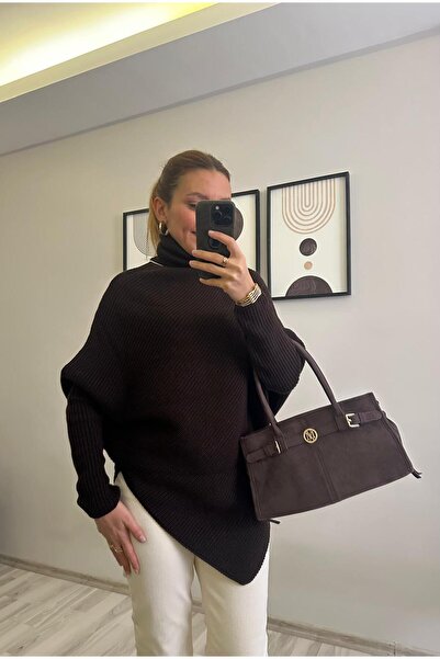 TB Butik Poncho tricotat cu mâneci liliac